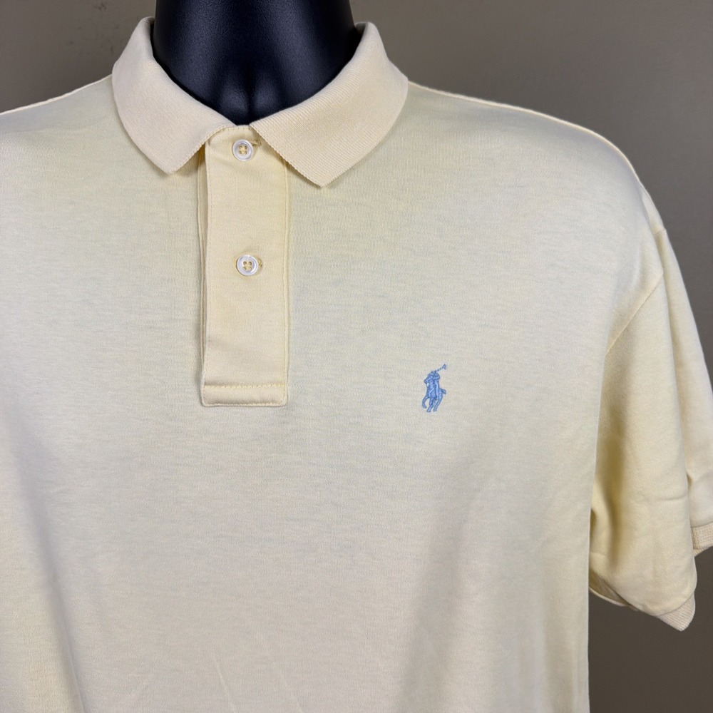 Vintage 90s Polo Ralph Lauren Shirt Mens L Yellow  Made in USA Polo Blue Pony
